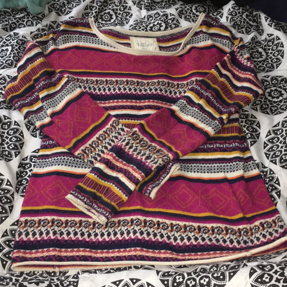 patterned knit sweater